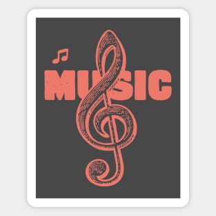 Vintage Treble Clef for Musicians and Music Lovers Magnet